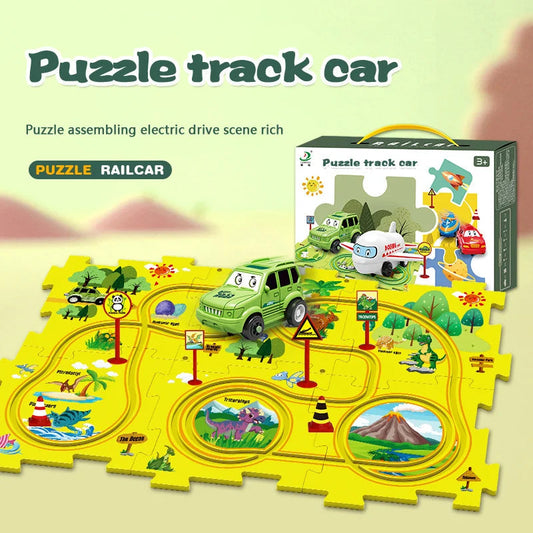 Circuit-puzzle educativ cu vehicule electrice 