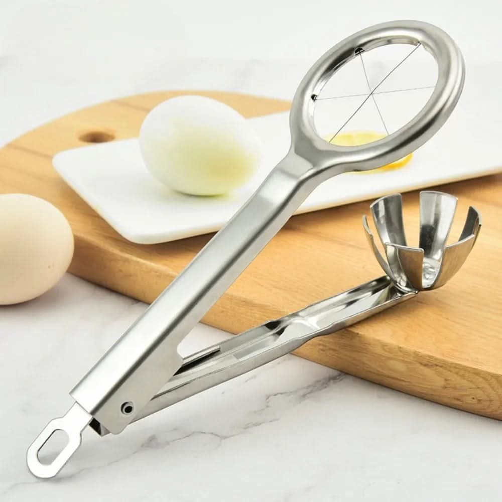 Eggdelere i rustfritt stål – Manuell skjærer for hardkokte egg 