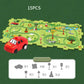 Educational circuit puzzle with electric vehicles 