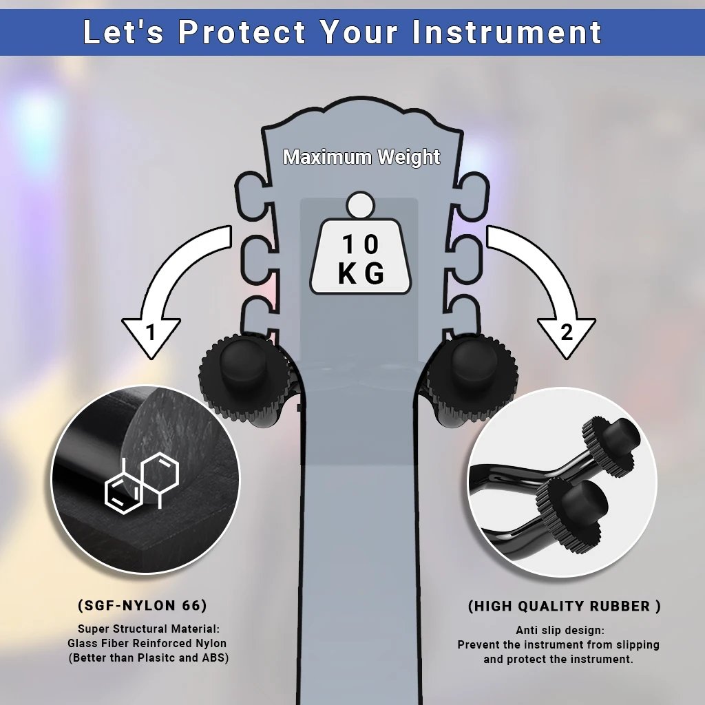 Wall-mounted LED support for guitar – Illuminate your instrument 
