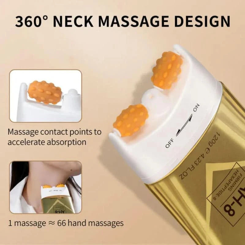 Föryngrande kräm för hals med integrerad massager 